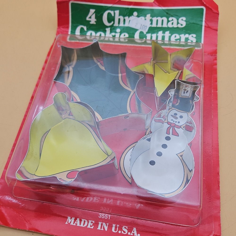 Vintage‎ Christmas Cookie Cutters Lot Of 4 Brand Nea NOS Made In USA Fox Run - Picture 2 of 5